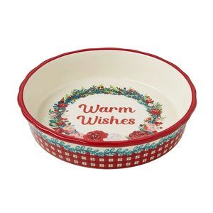 The Pioneer Woman Warm Wishes 9-Inch Ceramic Pie Plate